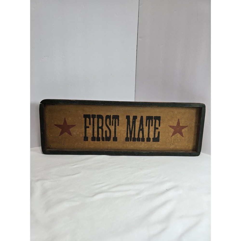 VTG 1973 American Publishing Corp First Mate Wood Wall Sign Primitive Americana